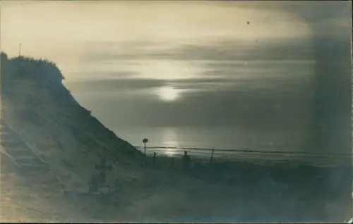 Ostsee Baltic Sea Soldatengrab in den Dünen Abendstimmung 1917 Privatfoto