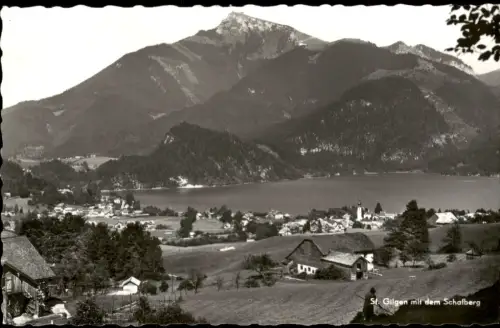 Ansichtskarte Sankt Gilgen St. Gilgen mit dem Schafberg und Wolfgangsee 1960