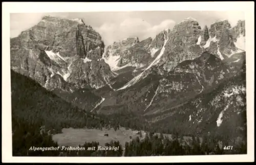 Ansichtskarte .Tirol Alpengasthof Frohneben mit Kalkkögel 1958