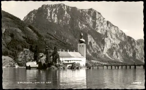 Ansichtskarte Gmunden-Ort-Gmunden (Salzkammergut) Orth Schloss Ort 1955