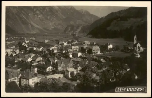 Ansichtskarte Landeck (Tirol) Ortsansicht mit Stadtpfarrkirche und Bergen 1935