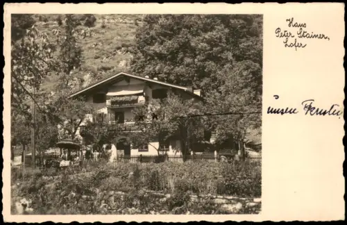 Ansichtskarte Lofer Haus Peter Stainer mit Vorgarten 1950