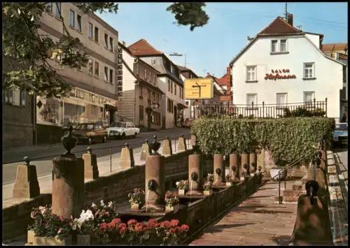 Beerfelden (Odenwald) Mümlingquelle, Straßenansicht   Salon Hofmann 1975