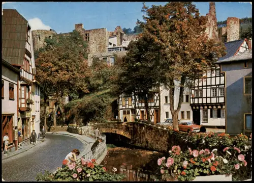 Ansichtskarte Bad Münstereifel Am Entenmarkt mit Blick auf die Burg 1965