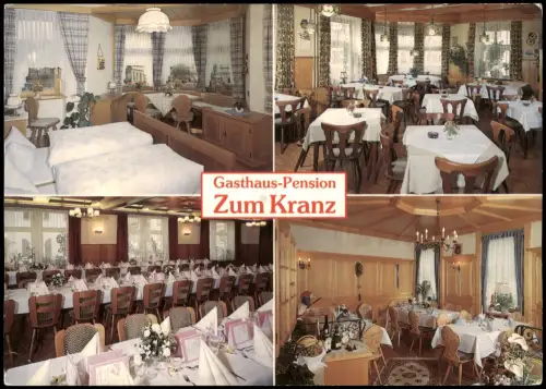 Bonndorf (Schwarzwald) Mehrbild-AK Innenansichten der Pension Zum Kranz 1980