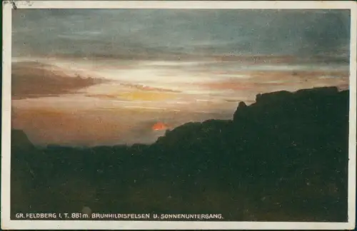Feldberg (Schwarzwald) Feldberg Schwarzwald Sonnenuntergang Brunhildsfelsen 1930