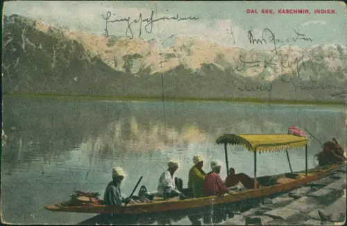 Postcard .Indien Werbekarte Medol Hamburg - See Boot Kaschmir 1917