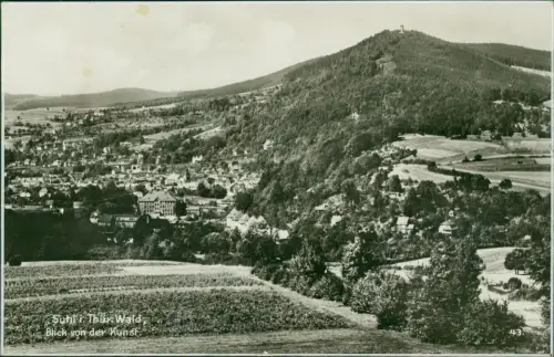 Ansichtskarte Suhl Blick von der Kunst - Fotokarte 1928