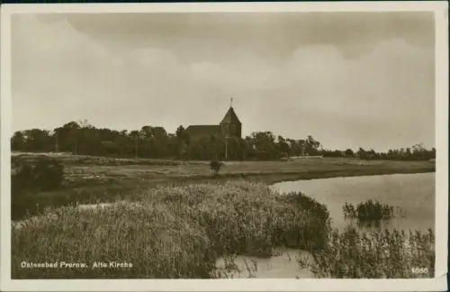 Ansichtskarte Prerow Partie Alte Kirche 1935