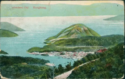 Postcard Hongkong Aberdeen City 1913  China