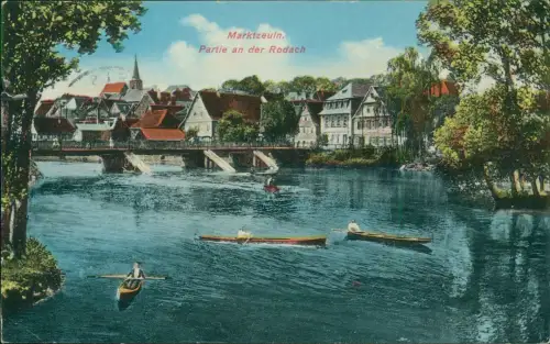 Ansichtskarte Marktzeuln Partie an der Rodach - Ruderer 1942