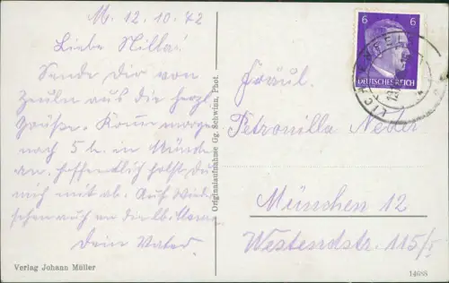Ansichtskarte Marktzeuln Partie an der Rodach - Ruderer 1942