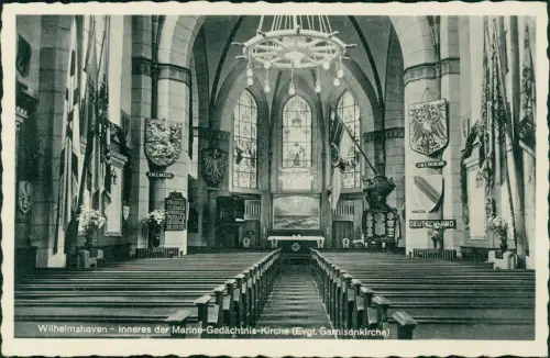 Ansichtskarte Wilhelmshaven Marine-Gedächtnis-Kirche Patriotika 1934