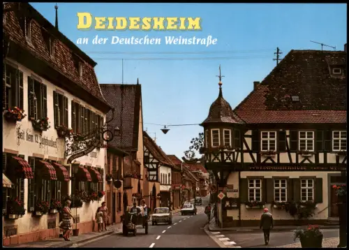 Ansichtskarte Deidesheim Ortsansicht, Autos Personen Lokale Gaststätte 1970