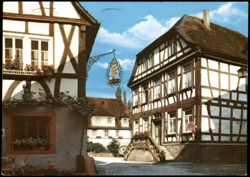 Erbach (Odenwald) Ortsansicht, Im Städtel, Fachwerk-Häuser 1980