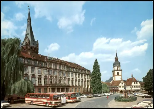 Ansichtskarte Erbach (Odenwald) Schloss, Bus Autos u.a. VW Käfer 1975
