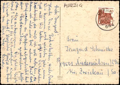 Ansichtskarte Merzig Panorama-Ansicht 1967