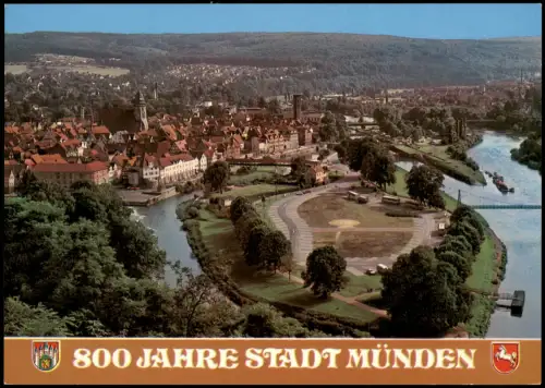 Ansichtskarte Hann. Münden Luftbild Sonderkarte 800 JAHRE STADT MÜNDEN 1980