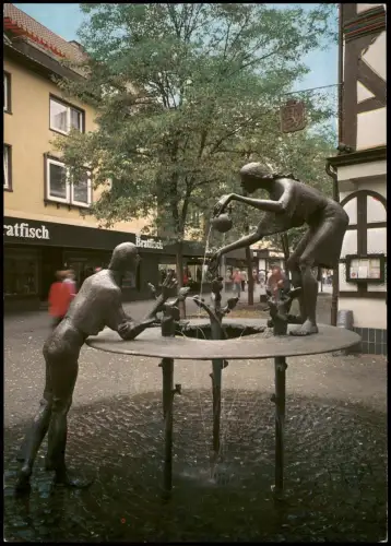 Ansichtskarte Gießen Brunnen im Neuenweg - Fußgängerzone 1999