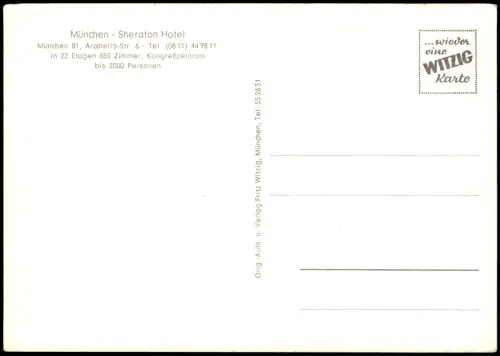 Ansichtskarte München Sheraton Hotel 1978