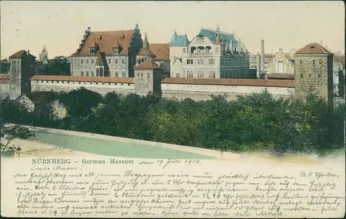 Ansichtskarte Nürnberg Germanisches Museum Nürnberg Seitenansicht 1903
