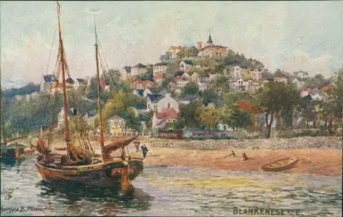 Blankenese-Hamburg Facsimile Ölgemälde Marke Schlangenkönigin 1911