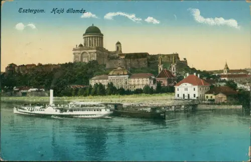 Gran Esztergom | Ostrihom | Ostrogon | Strigonium Hajó állomás. 1915