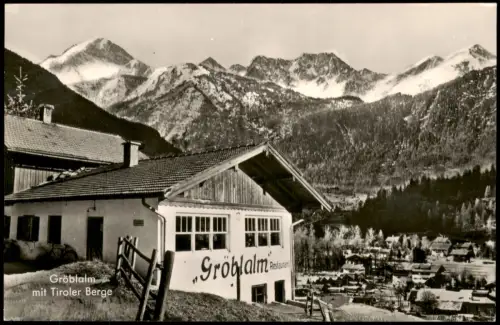 Ansichtskarte Mittenwald Gröblalm mit Tiroler Bergen 1955