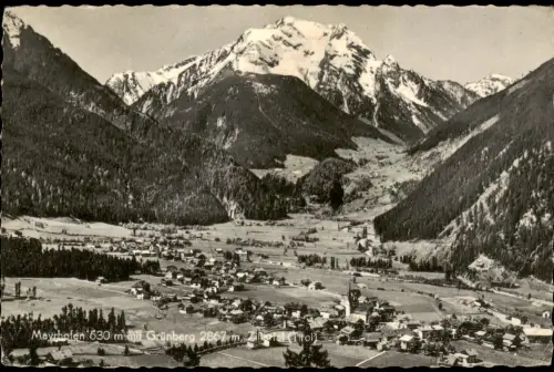 Ansichtskarte Mayrhofen Ortsansicht mit Grünberg 1961