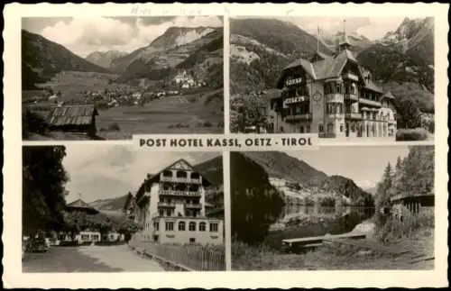 Ansichtskarte Oetz Ötz Tirol Mehrbildkarte, POST HOTEL KASSL 1953