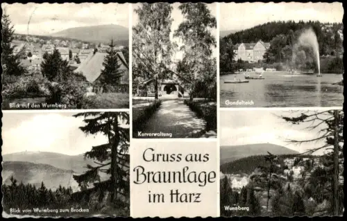 Ansichtskarte Braunlage Mehrbildkarte mit Orts- und Umland-Ansichten 1955