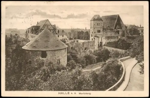 Ansichtskarte Halle (Saale) Moritzburg 1913   gelaufen nach Cöln-Kalk