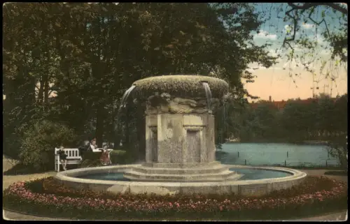 Chemnitz Bürgermeister Müller  Stadtrat Zipper-Brunnen  Schlossteich  1916