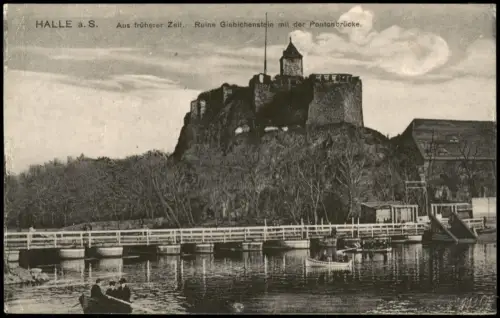 Giebichenstein-Halle (Saale) Giebichenstein - Pontonbrücke 1915
