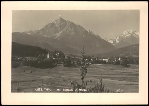 Igls-Innsbruck Ortsansicht mit Gebirgskette (Serles und Habicht) 1935