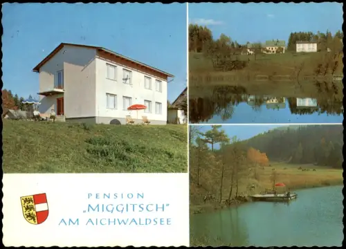 Ansichtskarte Latschach am Faaker See Pension Miggitsch und Aichwaldsee 1969