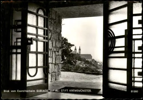 Kremsmünster Blick vom Exerzitienheim Subiaco auf das Stift Kremsmünster 1961