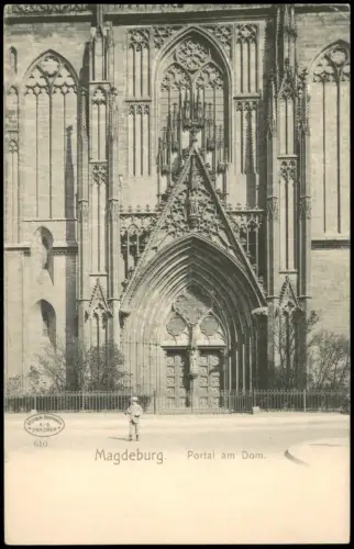 Ansichtskarte Magdeburg Portal am Dom Domplatz 1900