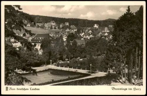 Ansichtskarte Braunlage Kurpark und Villenviertel am Jermerstein 1936