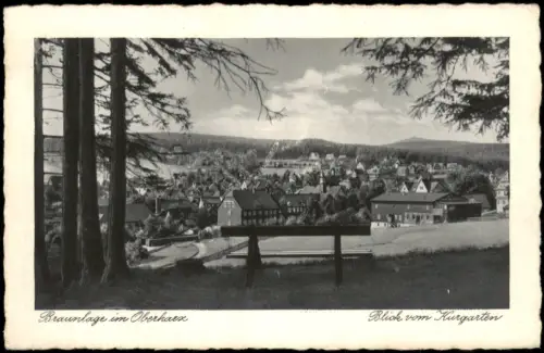 Ansichtskarte Braunlage Blick vom Kurgarten 1937