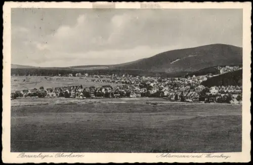 Ansichtskarte Braunlage Panorama-Ansicht mit Achtermann und Wurmberg 1931