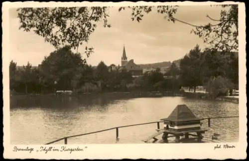 Ansichtskarte Braunlage Idyll im Kurgarten 1938