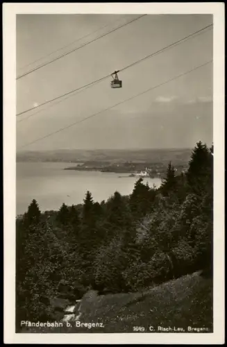 Ansichtskarte Bregenz Pfänderbahn mit Bodensee-Blick 1935