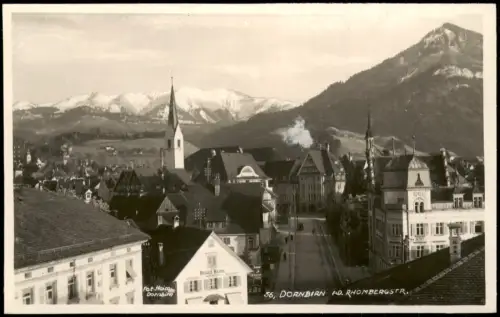 Ansichtskarte Dornbirn Blick auf die Rhombergstraße mit Bergen 1935