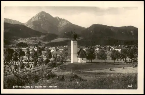 Ansichtskarte Reutte Ortsansicht mit Pfarrkirche und Thaneller 1950