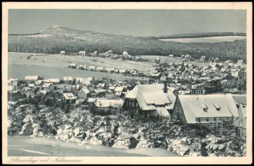 Braunlage Winterliche Gesamtansicht mit Achtermann im Hintergrund 1930