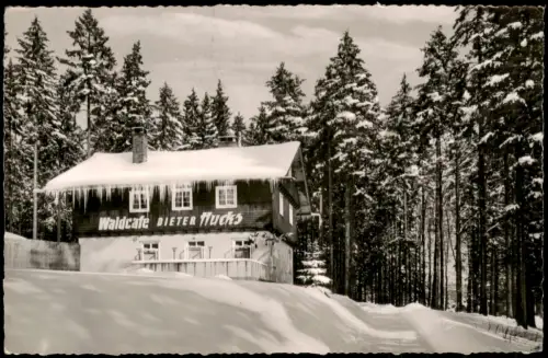 Ansichtskarte Braunlage Waldcafé Dieter Hucks im Winter 1954