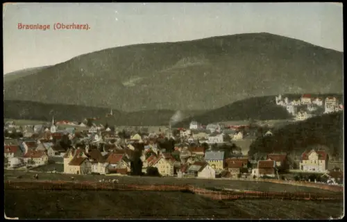 Ansichtskarte Braunlage Ortsansicht mit Gebirgslandschaft 1910