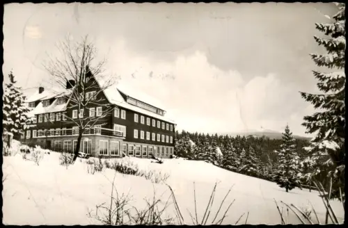 Ansichtskarte Braunlage AEG-Ferienheim im Winter 1957