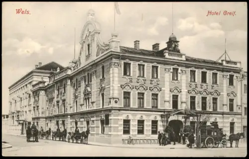 Ansichtskarte Wels (Oberösterreich) Hotel Greif 1906